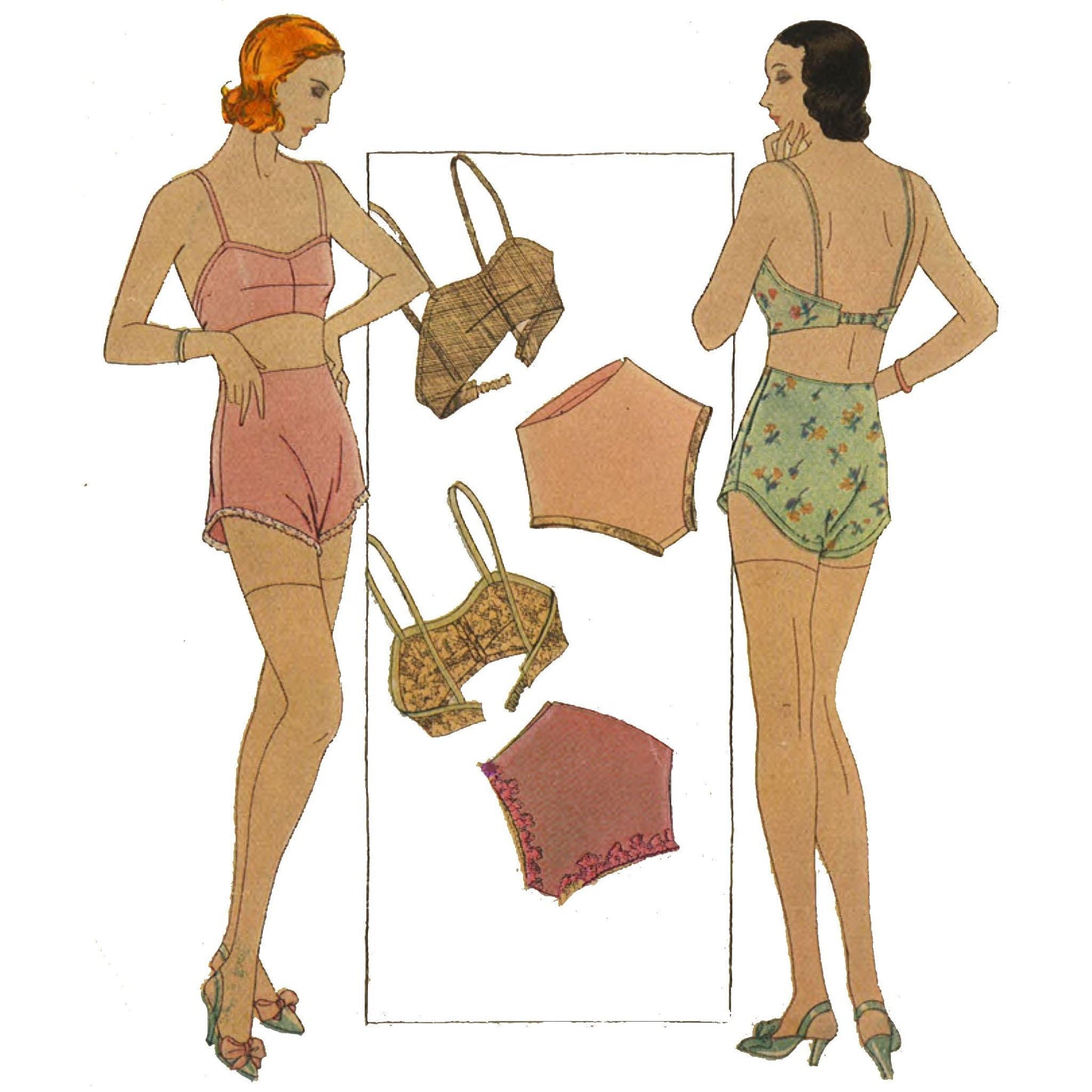 Women wearing underwear.