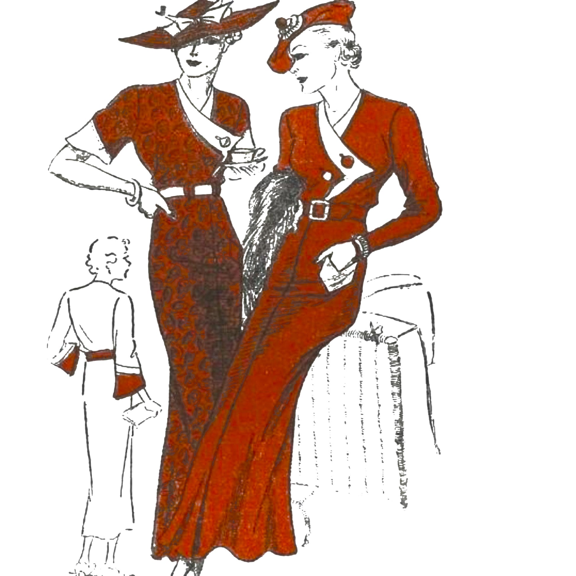 1930s Pattern, Art Deco Dress Vintage Sewing Pattern Company 1930s Pattern, Art Deco Dress Vintage Sewing Pattern Company