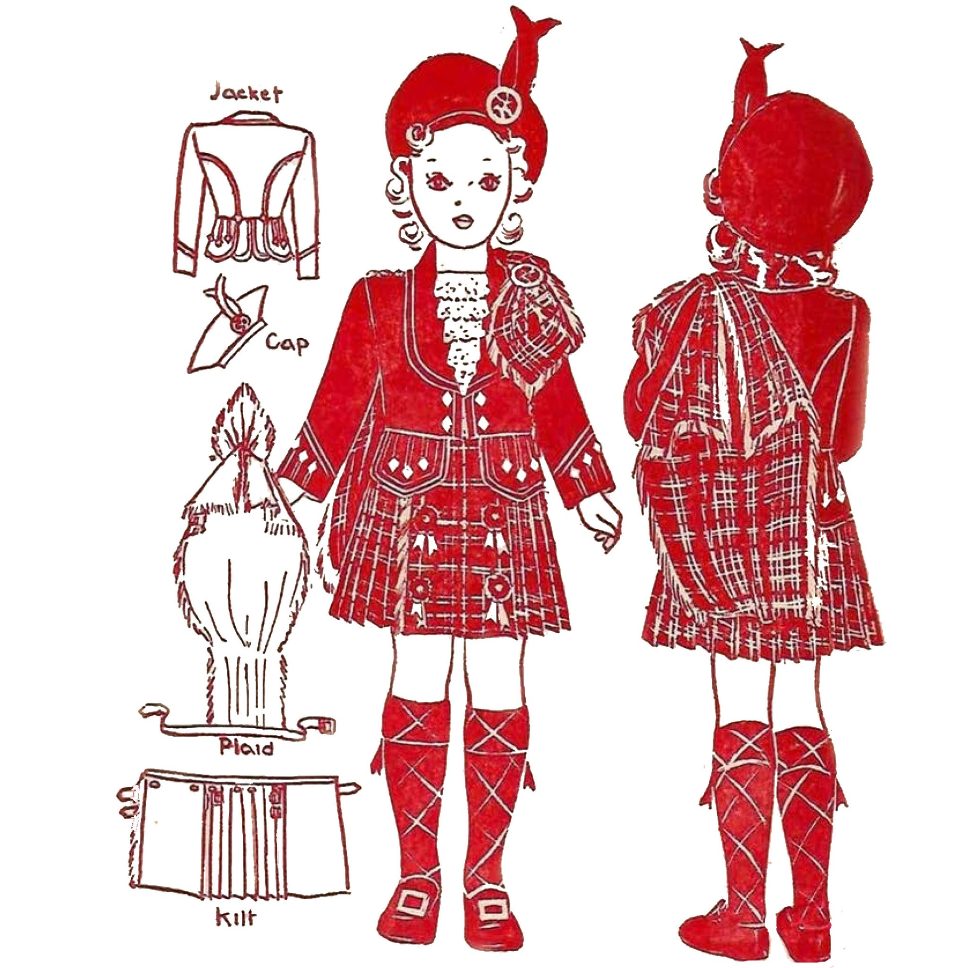 traditional highland dress for women 1940s Vintage Pattern, Child's Scottish Highland Dress – Vintage Sewing Pattern Company