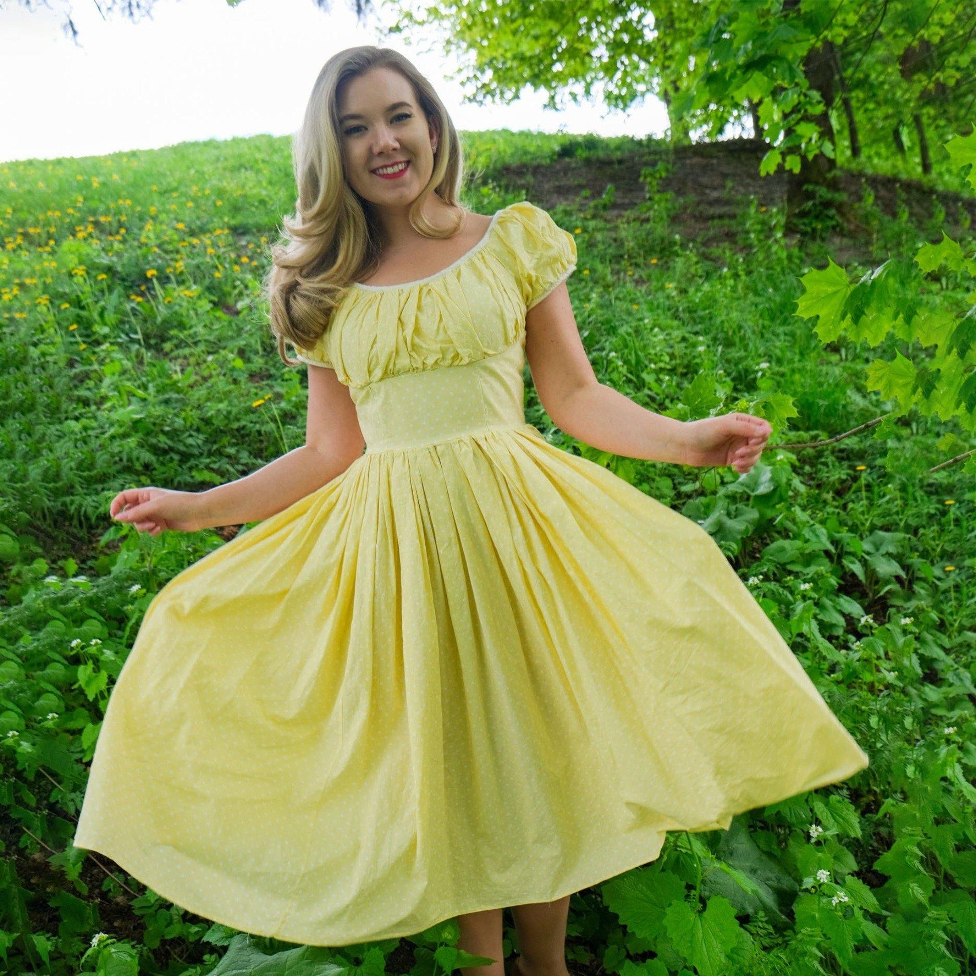 Modello di cucito anni '50 per un abito Dirndl in stile Marilyn