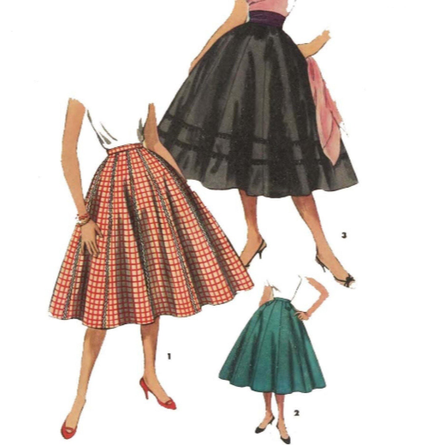 Models wearing skirt made using pattern Simplicity  1087 26 pattern.