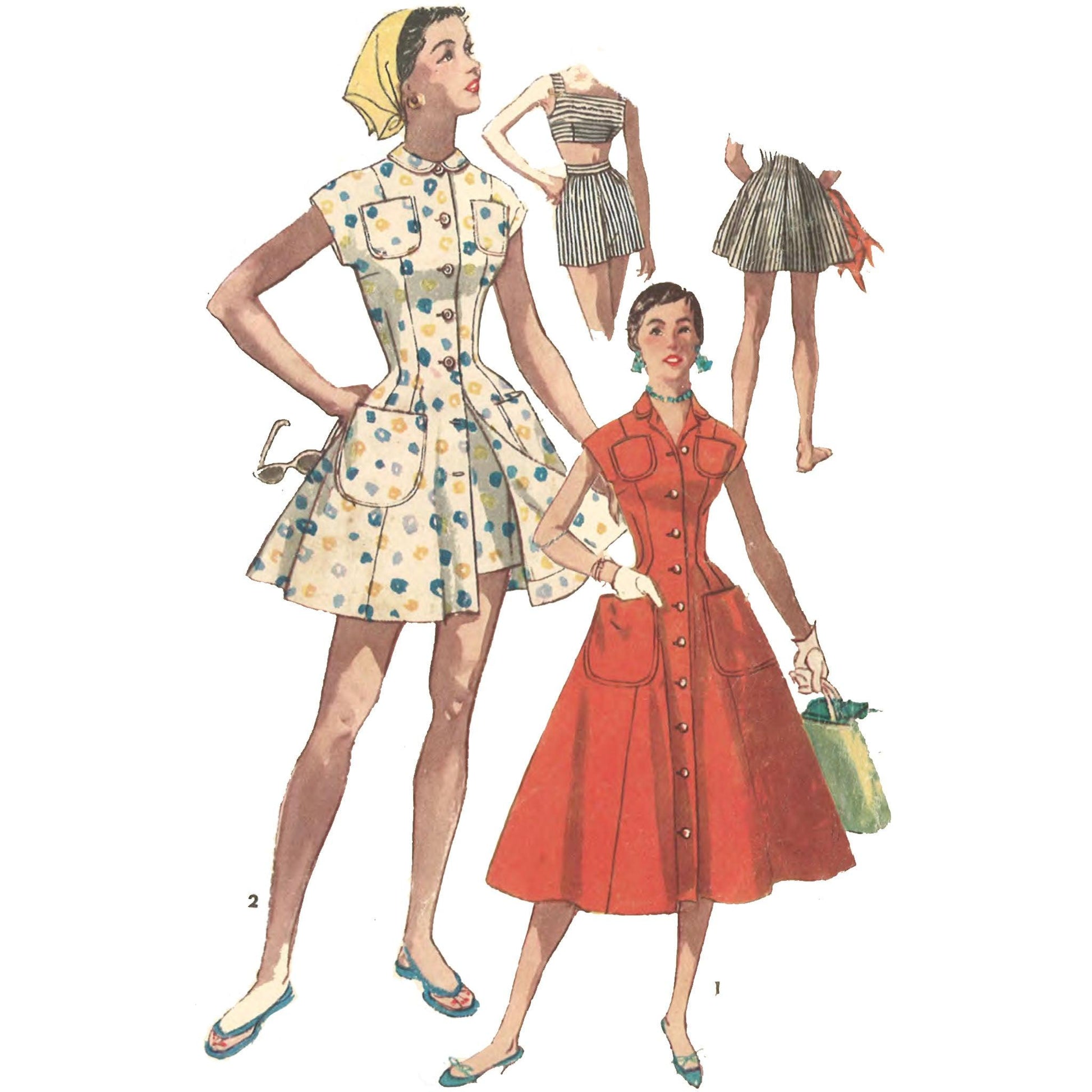 Modello di cucito anni '50: Vestito rockabilly, abbigliamento da