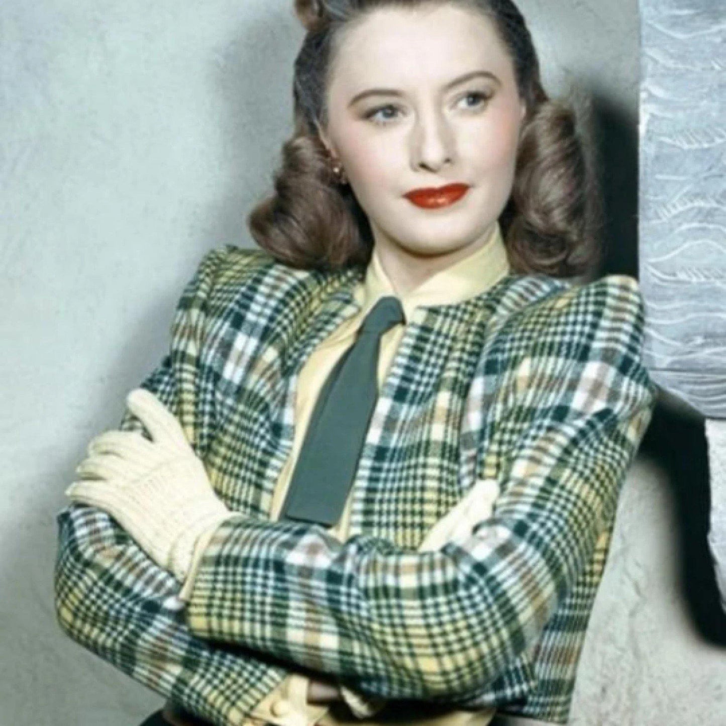 woman wearing a lumber jacket