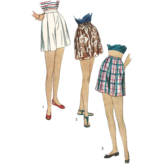 Three women wearing shorts.