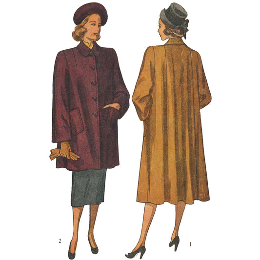 Two women wearing long and  mid length coat