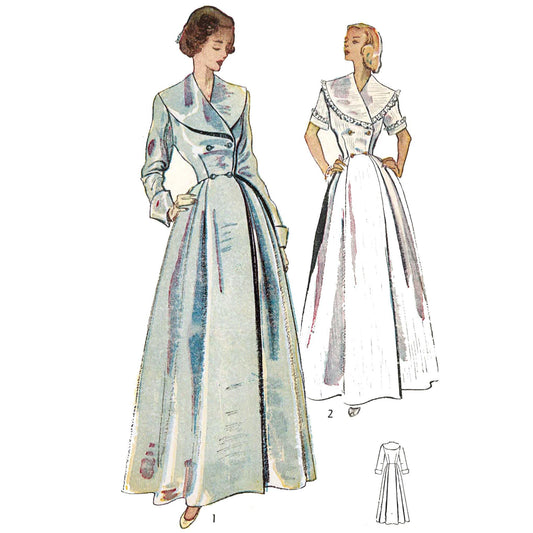 1950s Vintage Pattern, 'Biddy' House Dress, Housecoat, Dressing Gown PDF Download - Vintage Sewing Pattern Company