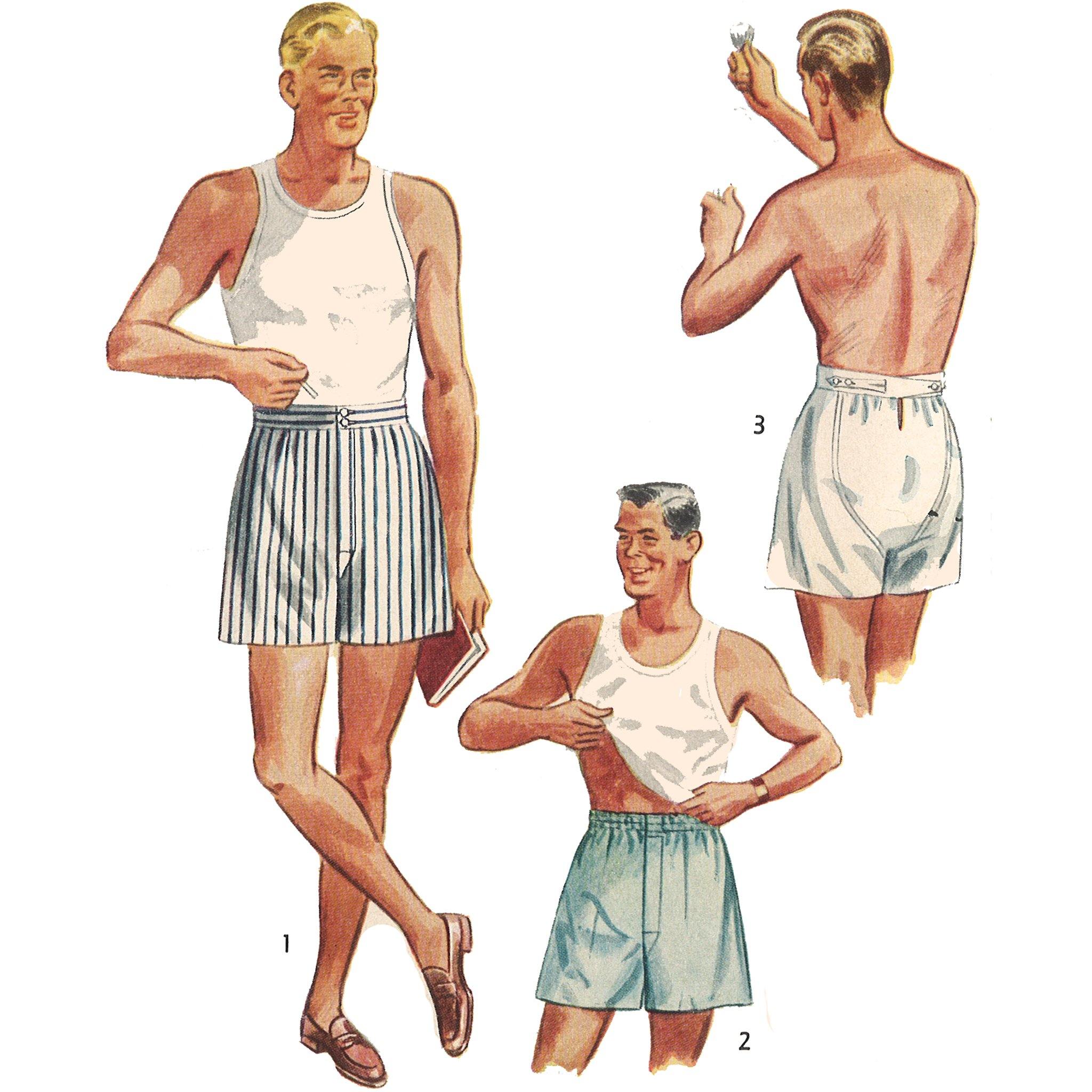 PDF 1950s Pattern Men s Boxer Shorts Multi sizes Download 28 71cm Instant download