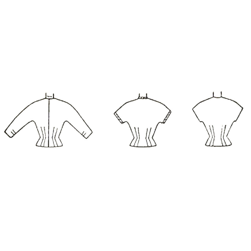 Line drawing of blouses.