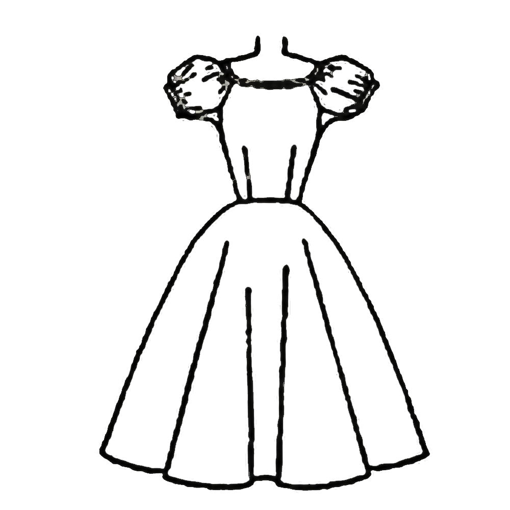 Technical line drawing of Simplicity 4638 Dress
