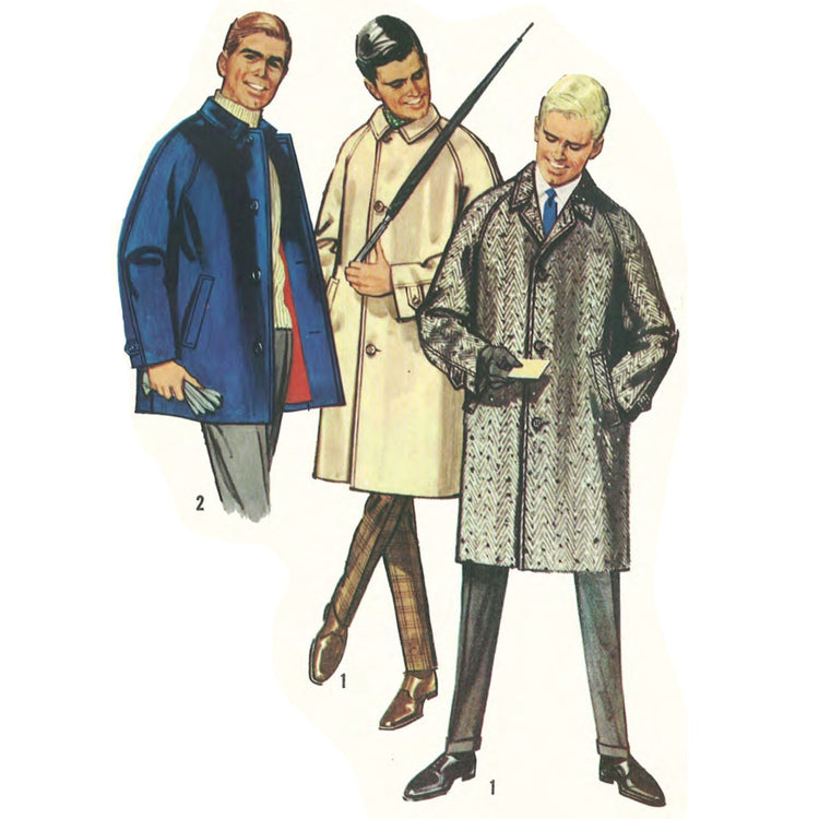 PDF - Vintage 1960s Sewing Pattern, Men's Mod Coat Overcoat -- Multi-s ...