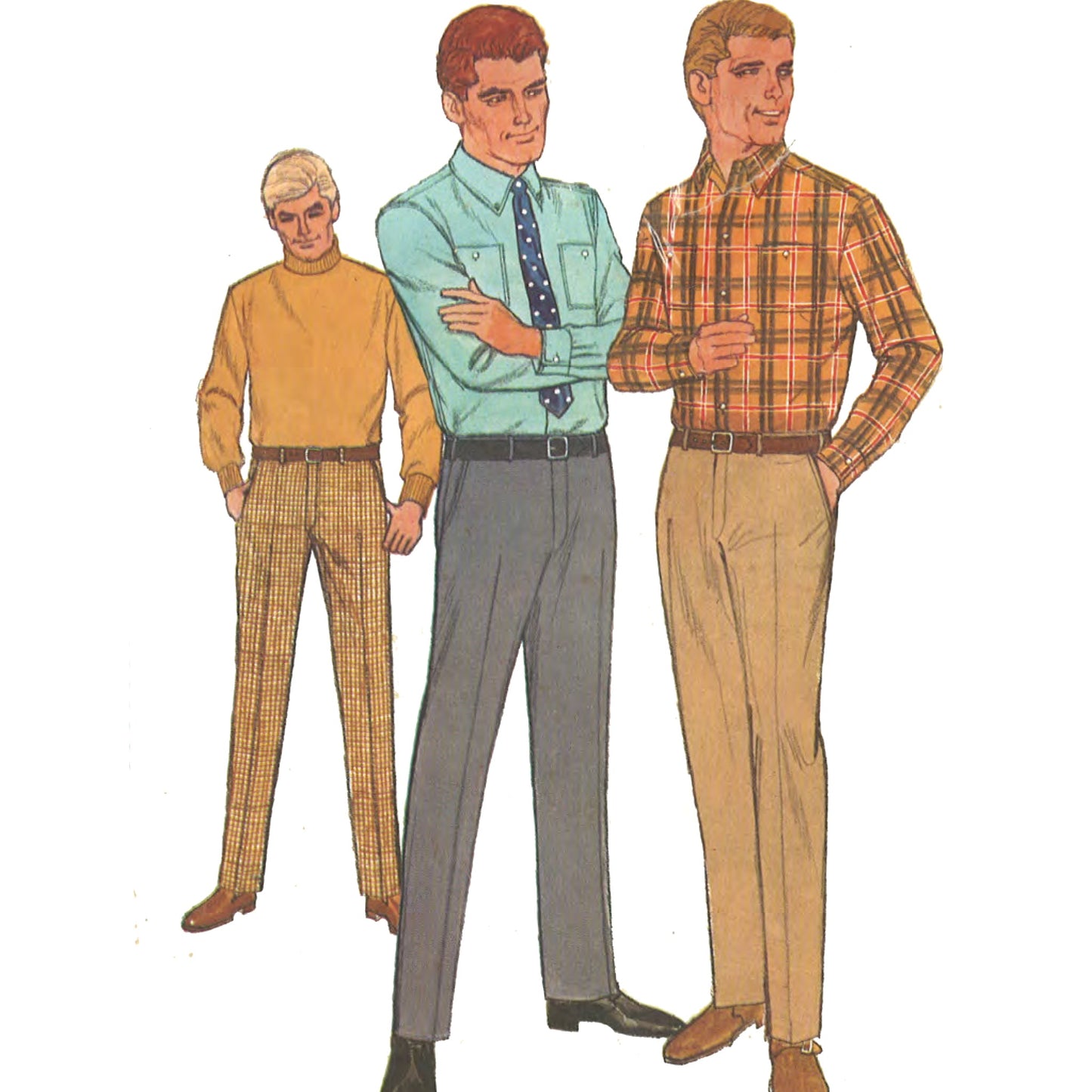 Men wearing shirts and trousers
