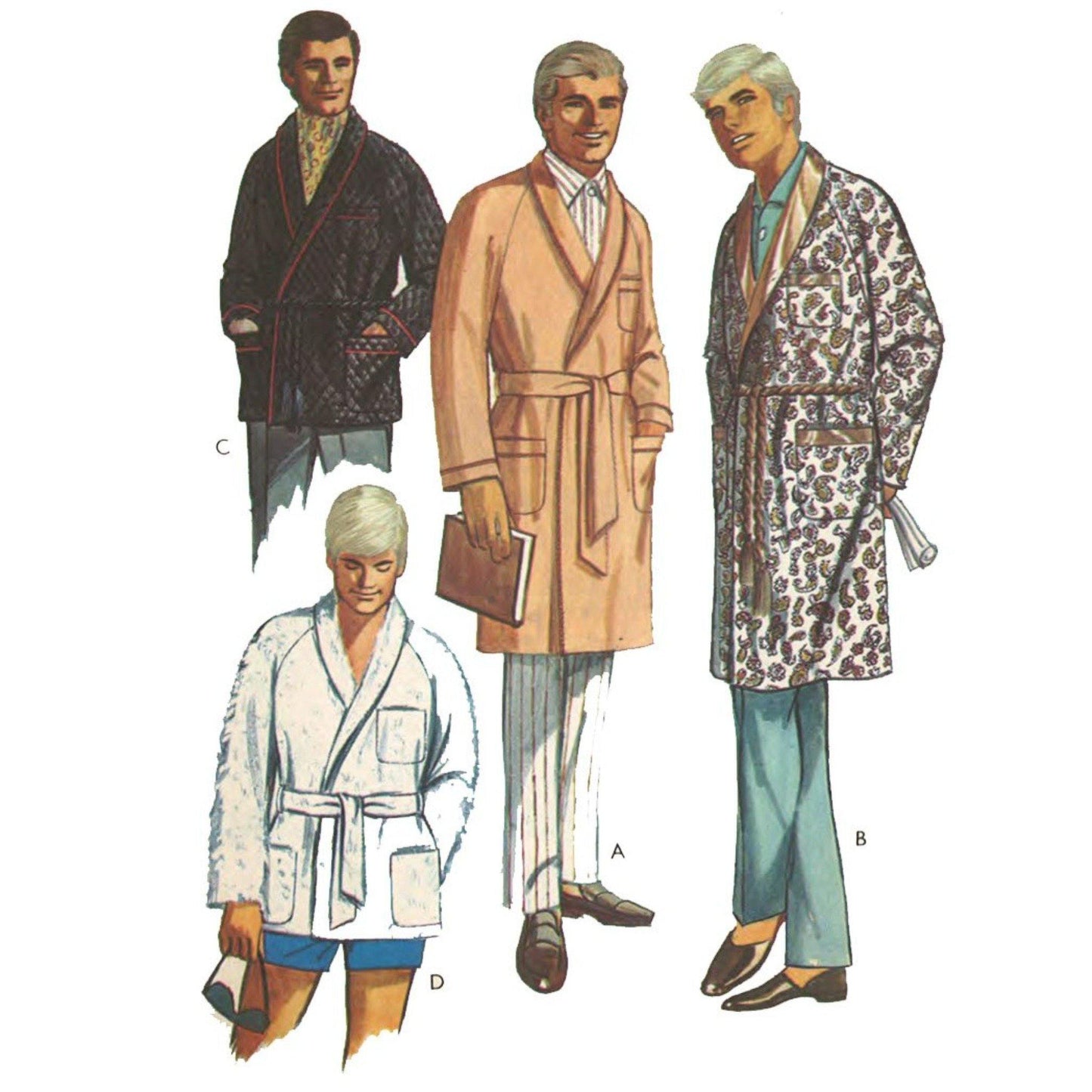 Men wearing 60s robes.