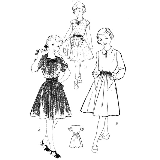 Children wearing dresses in 3 styles