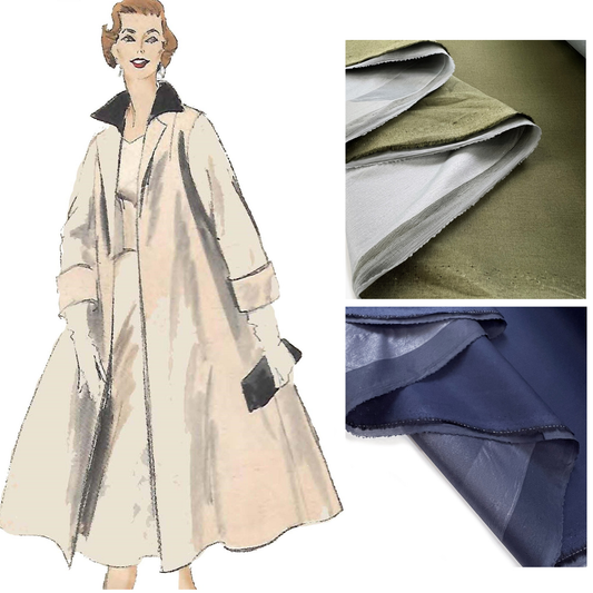 Modello anni '50, design speciale Vogue, pochette, cappotto swing - Multi-dimensioni
