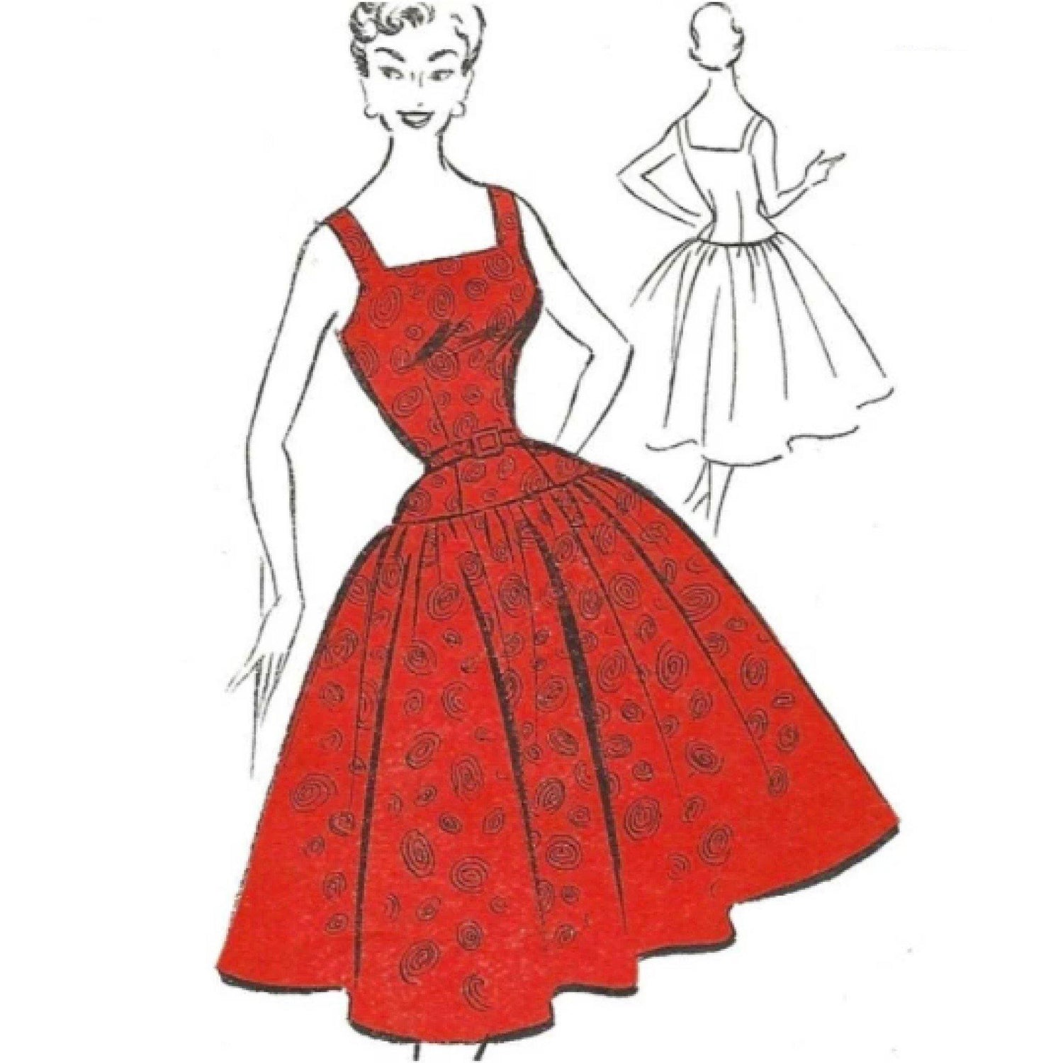 1950s Pattern Movie Star Marilyn Style Dress - Vintage Sewing Pattern Company