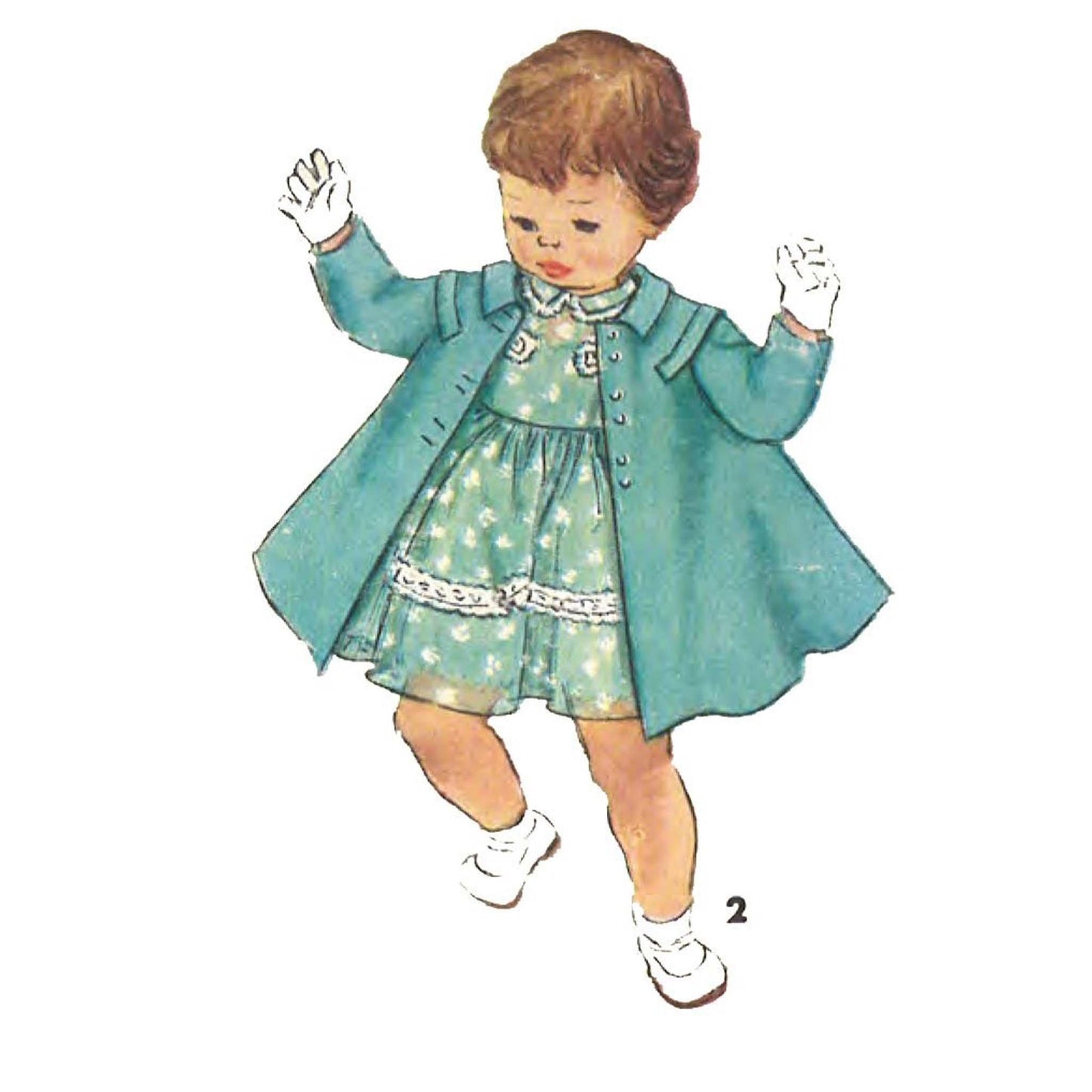 Toddler Wearing a  One-Piece Dress & Coat 