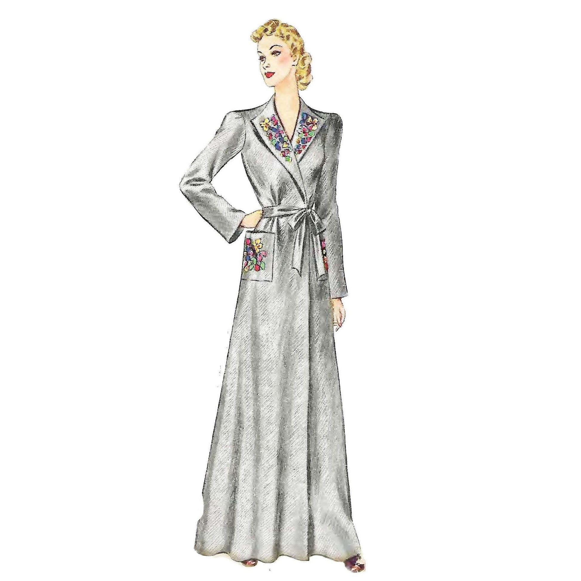 Woman Wearing a 1930s Beach, House Coat 