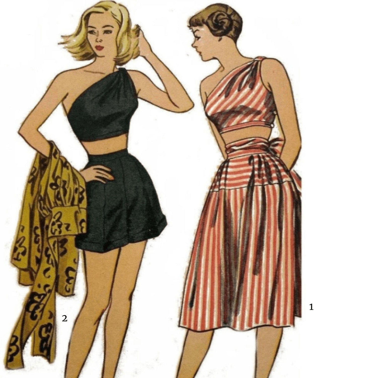 two girls wearing a Beachwear, Playsuit & Skirt