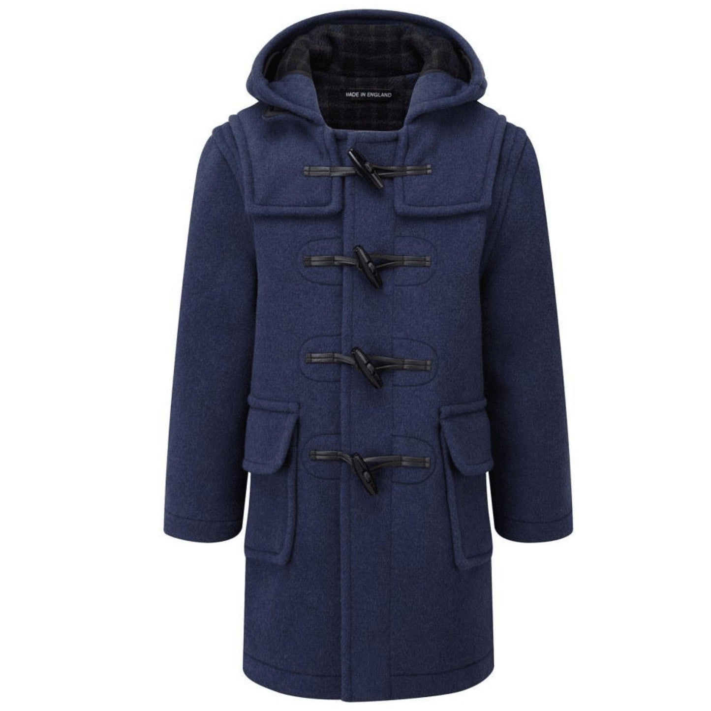 Men's Blue Duffle Coat with Hood
