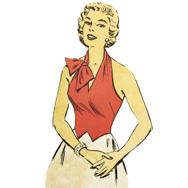 PDF - Vintage 1950s Pattern – Halter-neck & Wrap Blouses - Multi-sizes ...