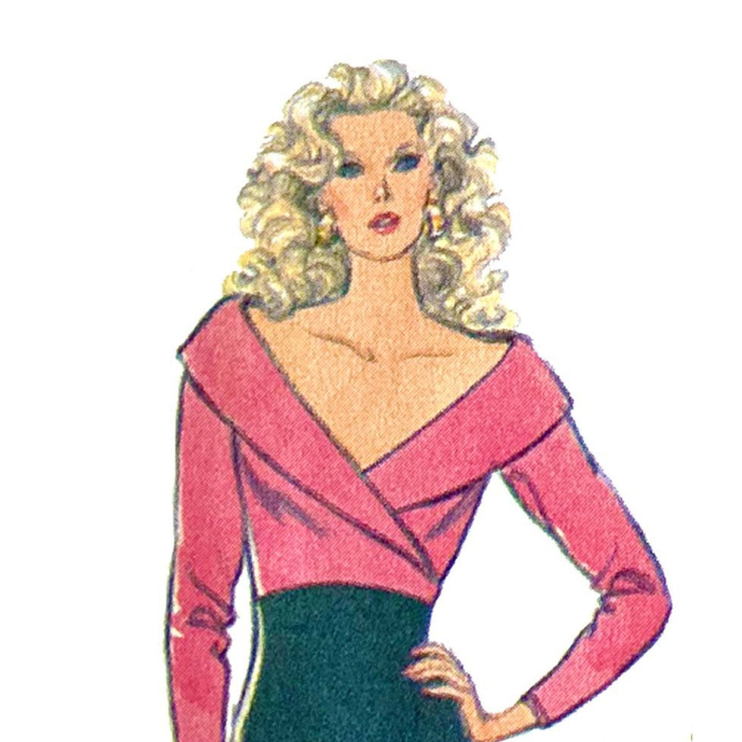 Model wearing site of pullover tops made from Style 1283 pattern
