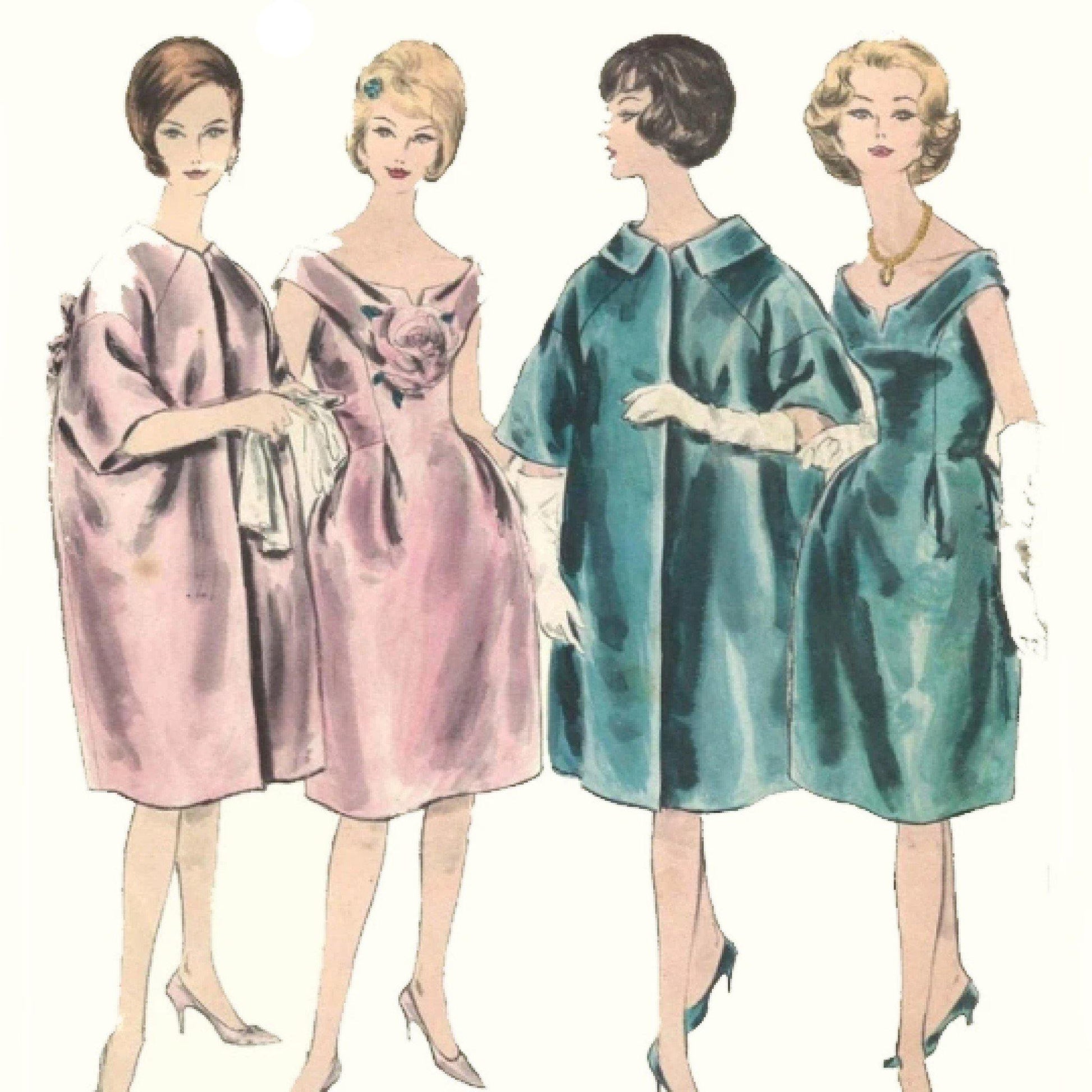 Vintage 1960s Pattern, Women's Evening Dress, Coat Vintage Sewing Pattern Company Vintage 1960s Pattern, Women's Evening Dress, Coat Vintage Sewing Pattern Company