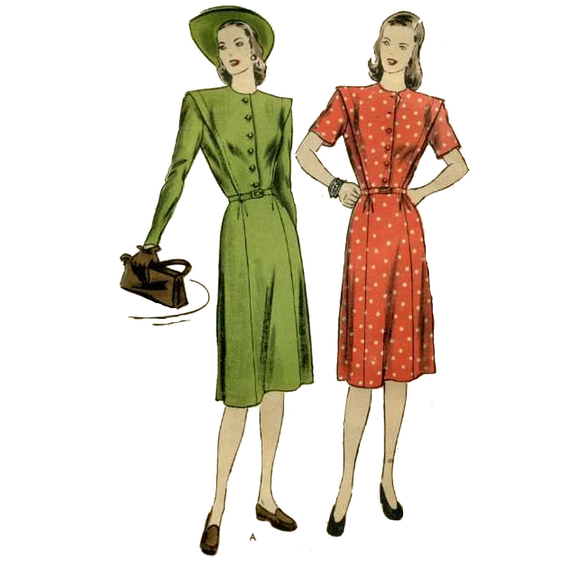 Women wearing 1940s dress