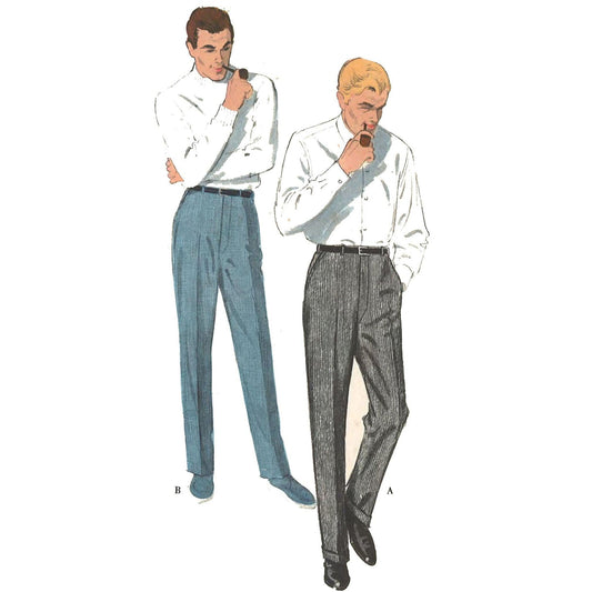 Two men wearing 1950s/60s Pattern, Men's Regulation Slacks