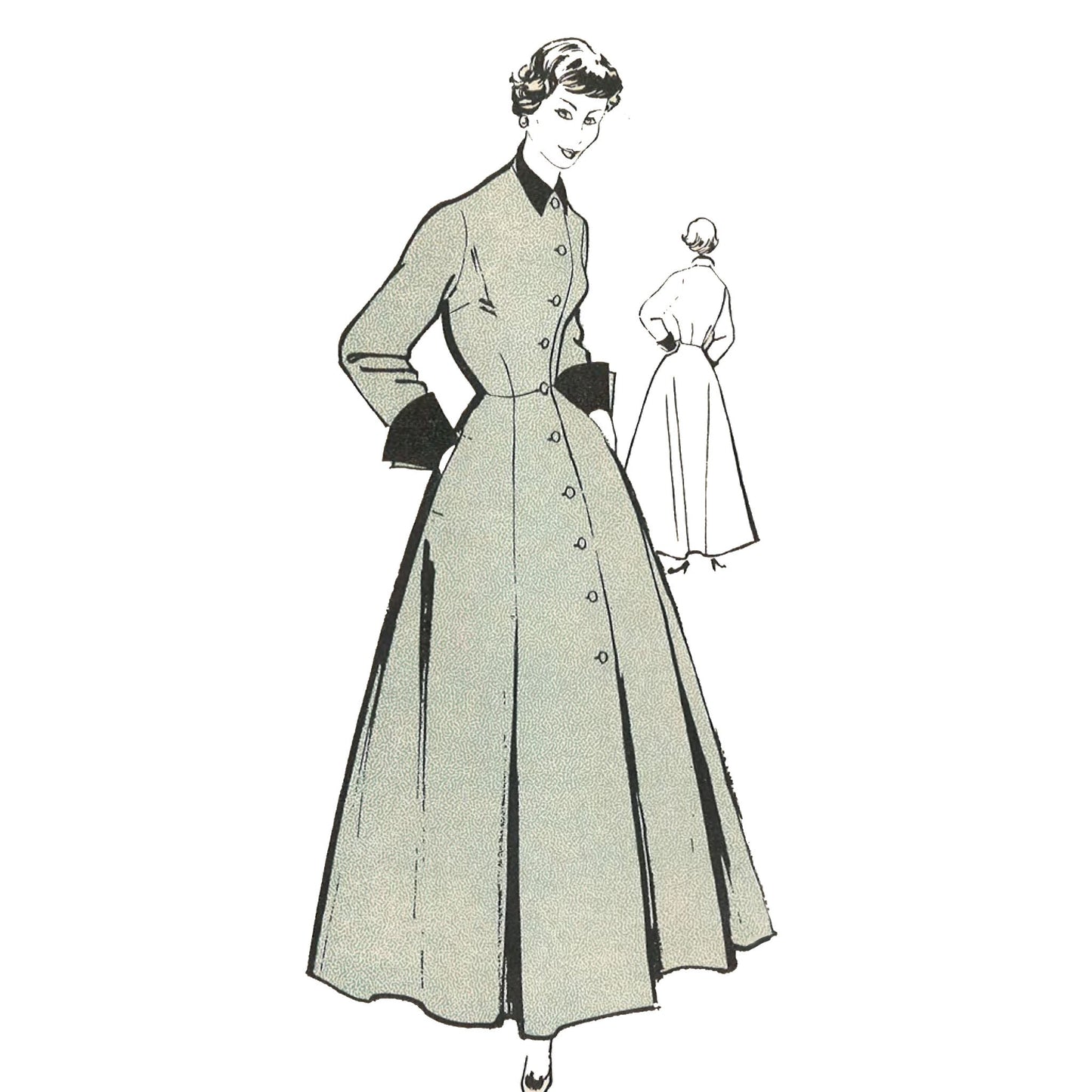 Woman wearing housecoat