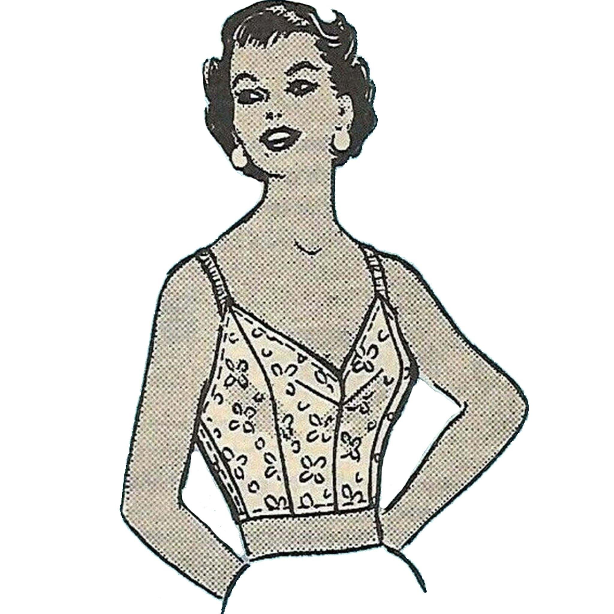 PDF - 1950's Lingerie Pattern: Bustier Bra Top - Instantly Print at Ho ...