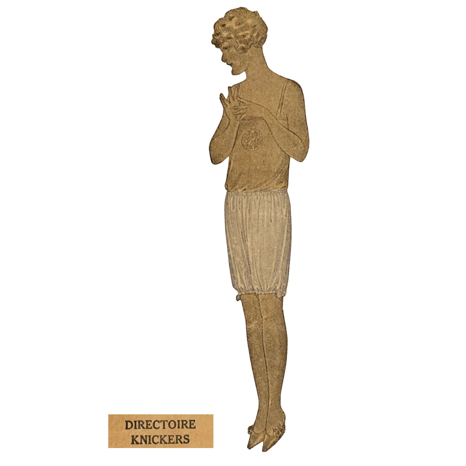 Padrão de lingerie dos anos 1920, calcinhas Directoire - Cintura