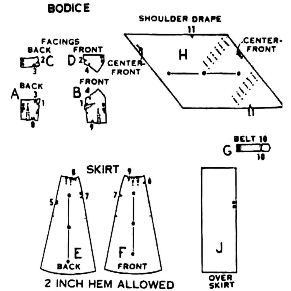 PDF - 1940's Pattern: Stunning Evening Dress with Pointed Bodice - Bus ...