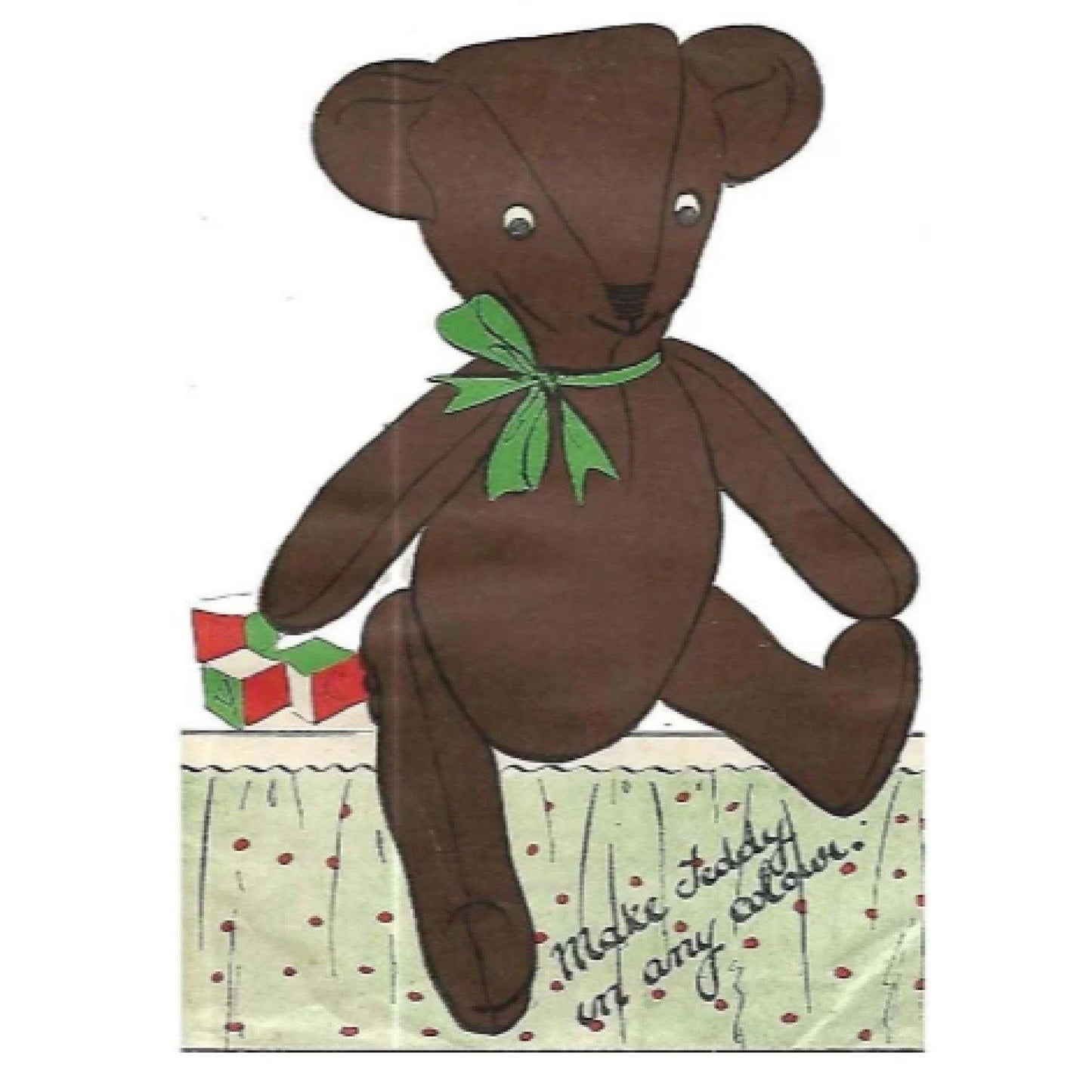 Vintage 1940s Sewing Pattern, Child's Teddy Bear Soft Toy PDF Download - Vintage Sewing Pattern Company