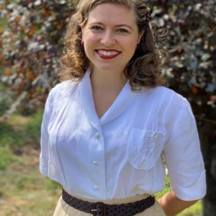 Girl in handmade blouse