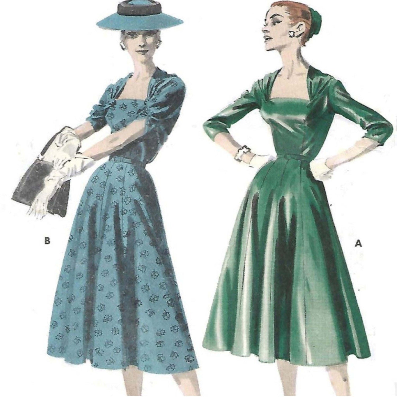 1950s Vintage Pattern, Women's Rockabilly Versatile Fit Dress