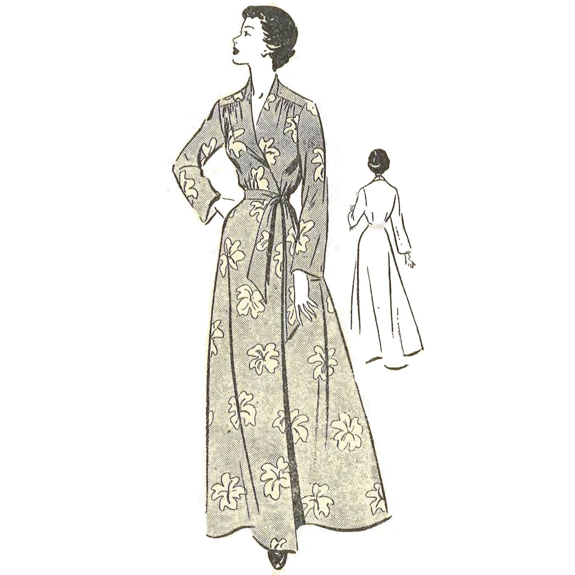 House Coat Vintage Dressing Gowns Womens Women's Wrap Housecoat, Robe, Dressing Gown, Vintage 1940s Sewing Pattern Vintage Sewing Pattern Company House Coat Vintage Dressing Gowns Womens Women's Wrap Housecoat, Robe, Dressing Gown, Vintage 1940s Sewing Pattern Vintage Sewing Pattern Company