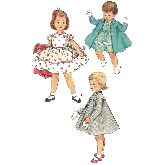 Small children in dress and coat