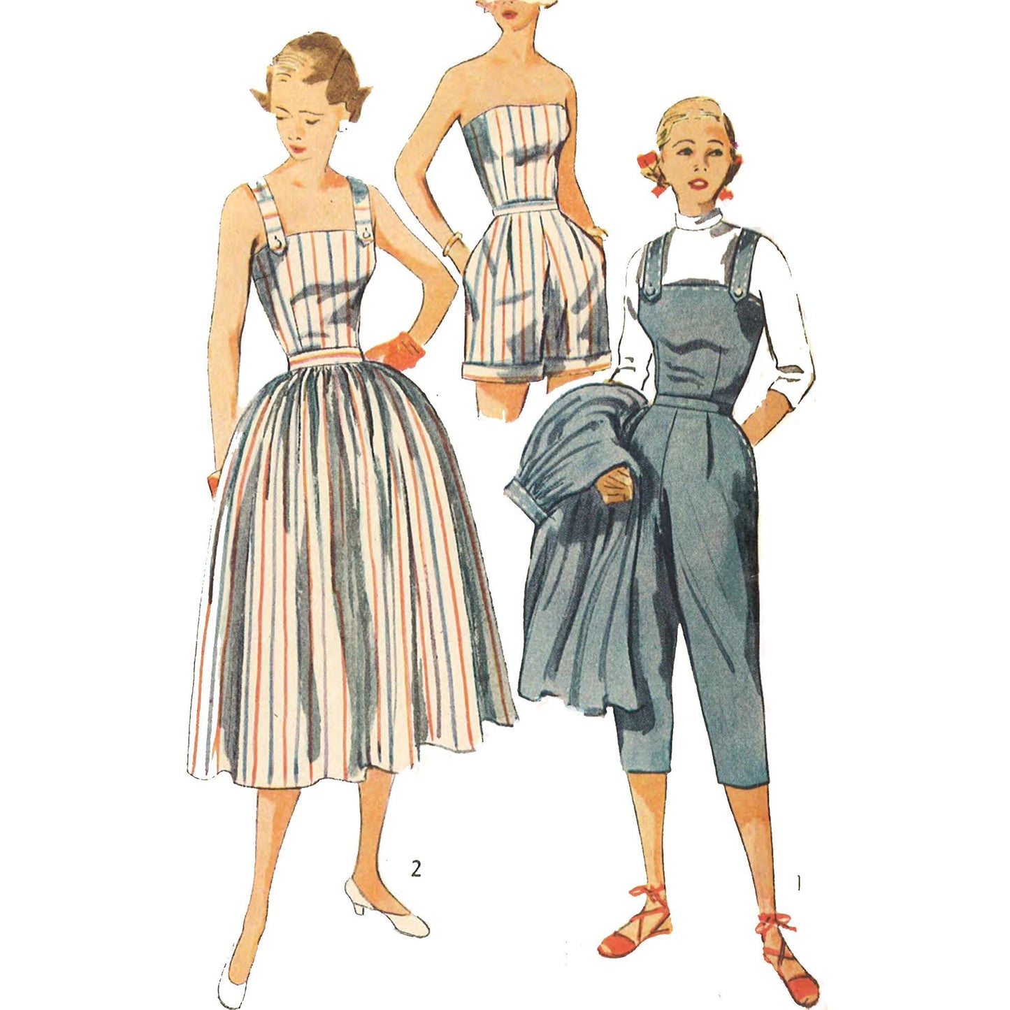 Pattern cover illustration of women wearing top, skirt, slacks and shorts.