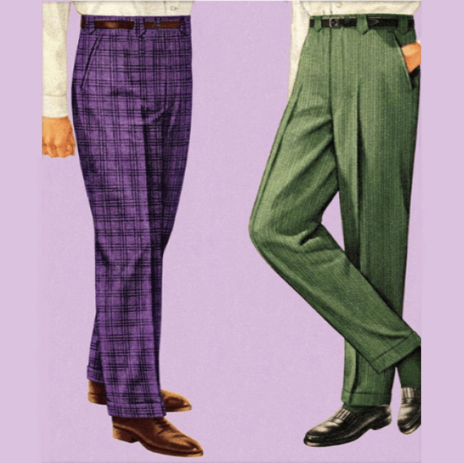 PDF - 1950s Pattern, Men's Trousers and Bermuda Shorts - Multi sizes - Instantly Print at Home - Vintage Sewing Pattern Company