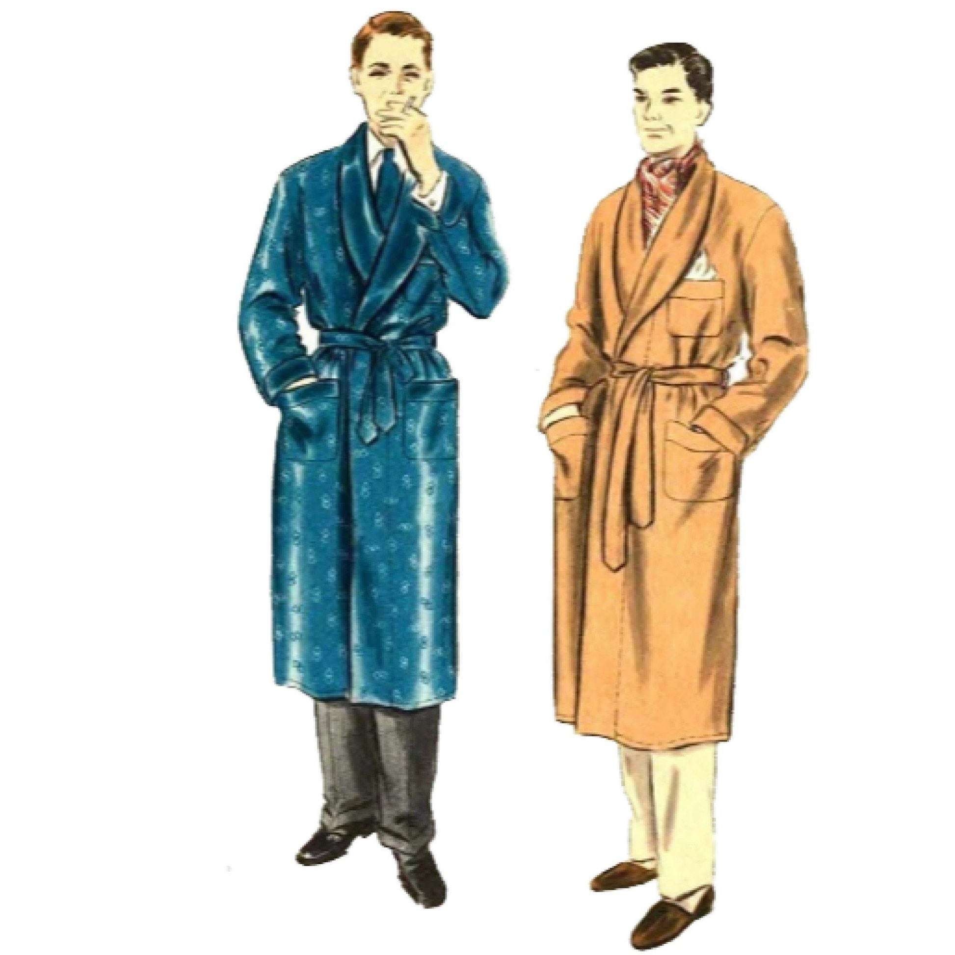 vintage mens silk dressing gown Men's Dressing Gown with Quilted Silk Lapel